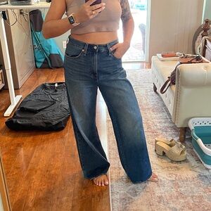 Levi's Women's Rib Cage Wide Leg Jeans - Dark Blue